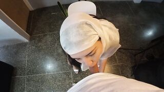Cherry in white hijab intense blowjob to wild doggy style OnlyFans